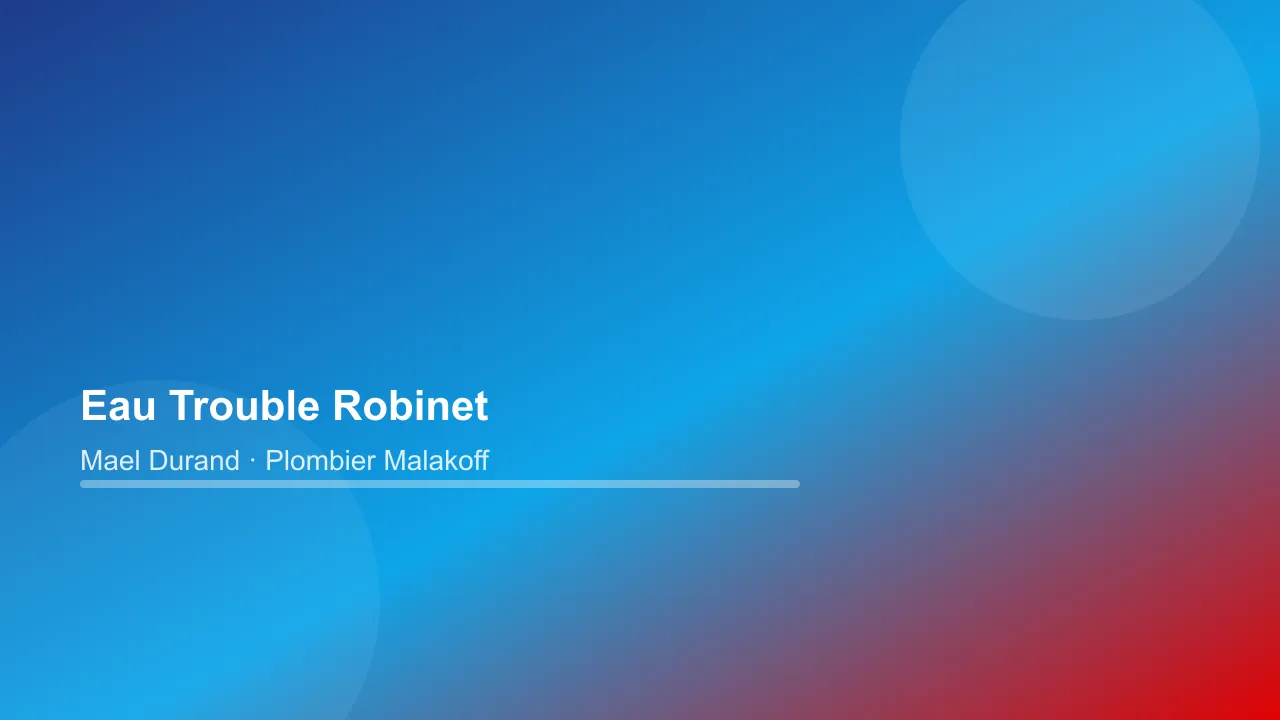 7 causes d'une eau trouble au robinet — illustration pour habitants de Malakoff