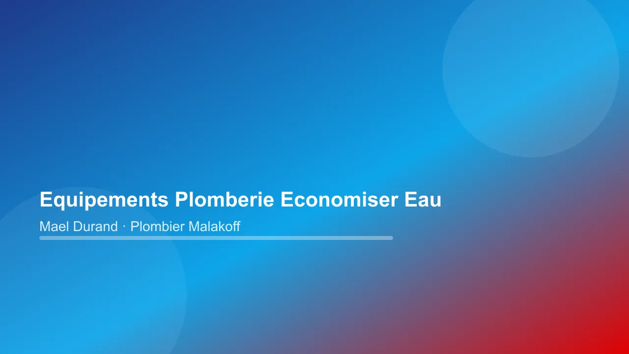 7 équipements de plomberie qui permettent d'économiser l'eau — illustration pour habitants de Malakoff